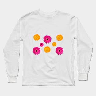 Pink and Orange Flowers Long Sleeve T-Shirt